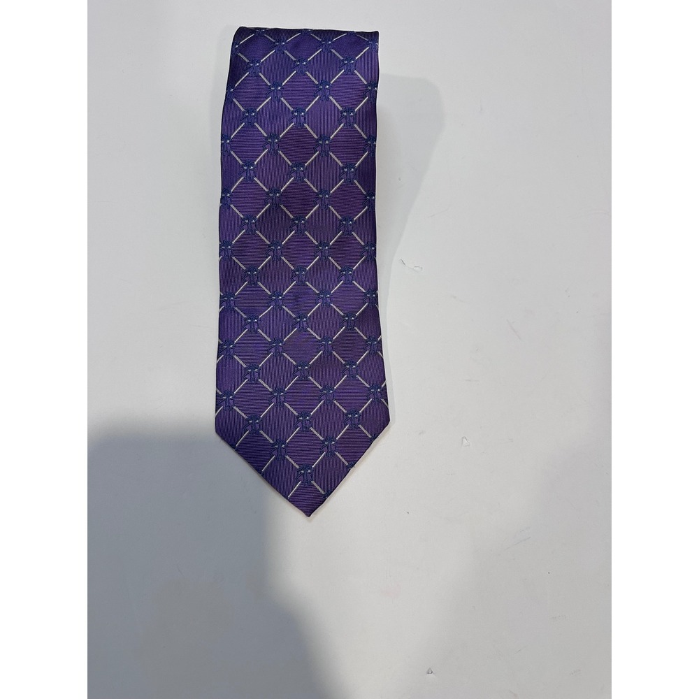 Brooks Brothers 346 Men's Silk Tie Purple Geometric Pattern‎ Classic Necktie USA